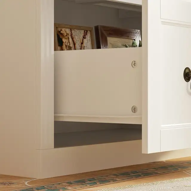 78.7" tall White Wood Pantry Buffet Cabinet with Glass Doors, 2  in Bookcases & Shelving Units in Markham / York Region - Image 9