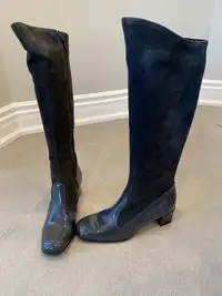New pertti palmroth woman dark gray high hill leather boots