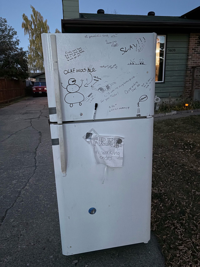 Garage Fridge Free in Refrigerators in Red Deer