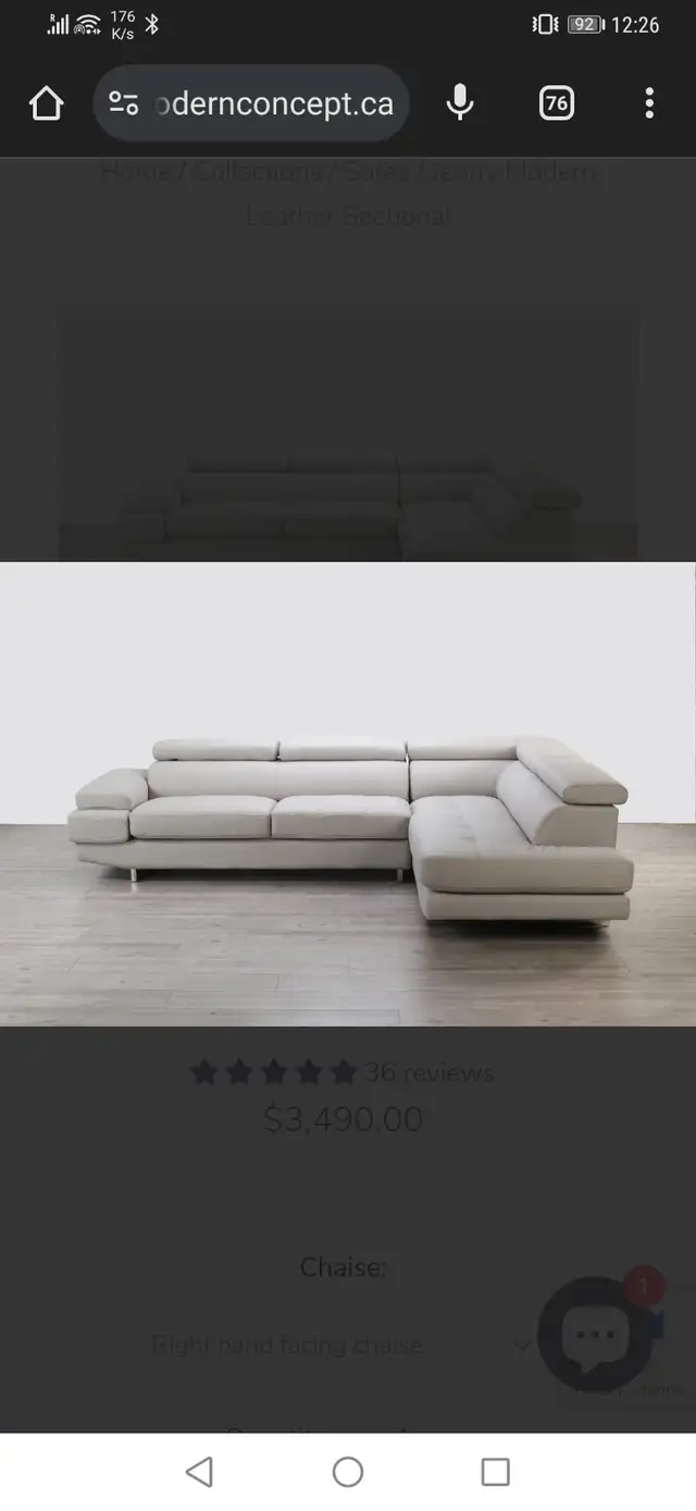 Jenny Modern Cloth Sectional couch in Couches & Futons in Kingston - Image 7