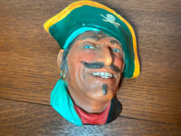Vintage Bosson Head “Captain Kidd” Chalkware Wall Art 