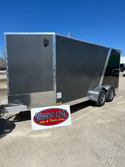 2026 JFAB Aluminum 7x16 Enclosed , 6’6” interior height, 80”, 78 rear door opening , 74 wide ,side d...