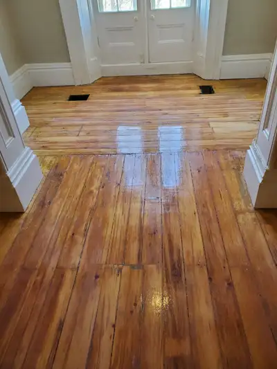 RESTORING WOOD FLOORS OVER 25 YEARS ODORLESS QUICK DRY REFINISHED FLOORS FOR LOWES AND ODSB SPECIALI...