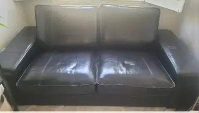 IKEA KIVIK Black Leather Sofa – Originally $1,600 | $80, View more