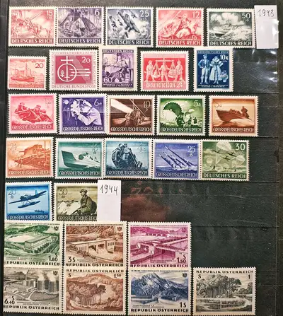 Unused German postage stamps from various periods 1930-1940, View more