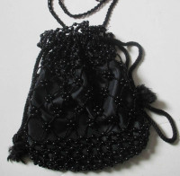 Women’s Evening Black Beaded Purse