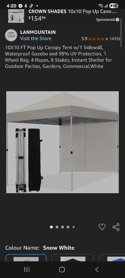 10x10 FT Pop Up Canopy Tent brand new, View more