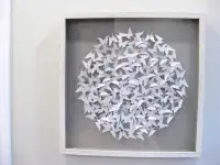Lovely Artistic Handmade Paper Butterfly Collage Framed Wall Art