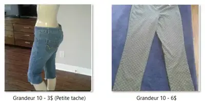 2 pantalons taille 10 pour femme, View more