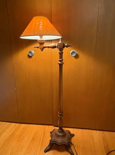 Vintage Walnut Bridge Lamp, View more
