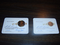 Franklin Mint Collectors Society Membership Cards with Coin
