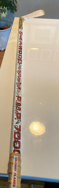 Vintage Calgary Flames Autographed Hockey Stick