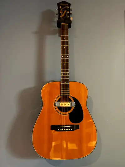 Vintage Harmony Sovereign Acoustic Guitar with DeArmond Pickup, View more