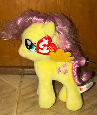 My Little Pony TY Beanie Baby 7" Fluttershy Plush Sparkle NEW