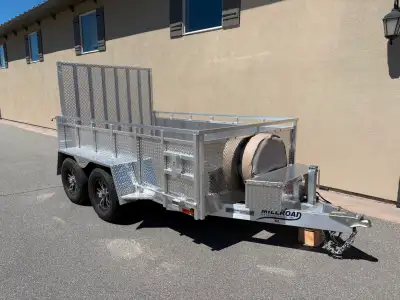All aluminum, Tandem 3500lb axles ,heavy duty ramp and 24 inch sides, aluminum floor, Tonque box, al...