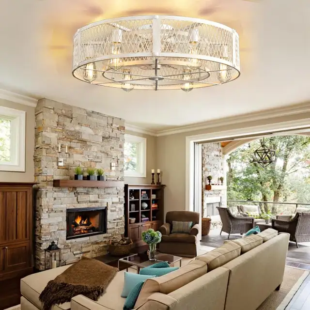 Depuley Flush Mount Ceiling Fan - 26" Low Profile Fan with Light in Indoor Lighting & Fans in Mississauga / Peel Region - Image 8