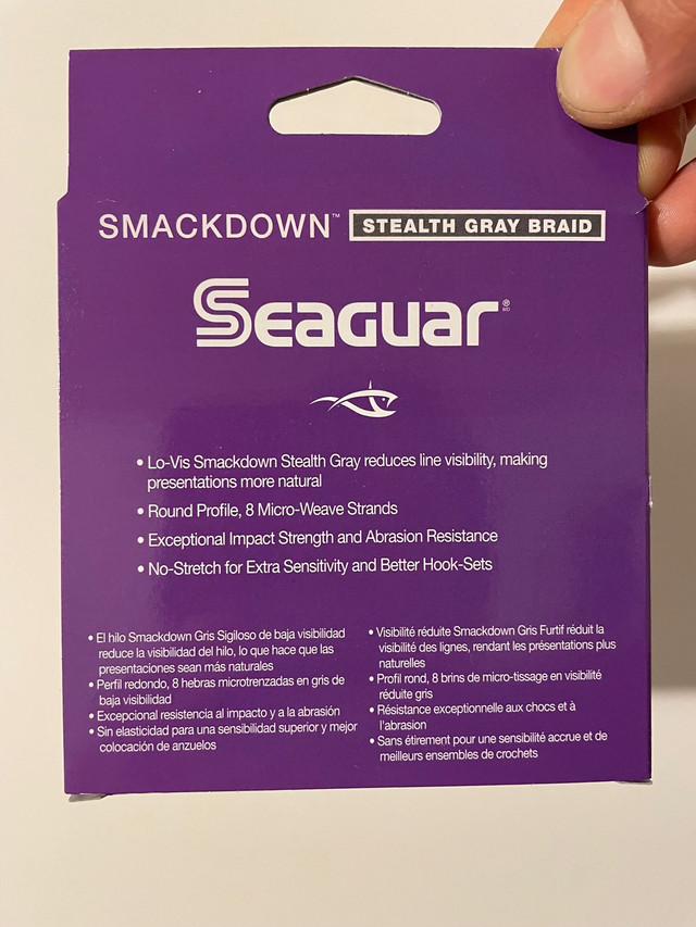 Seaguar Smackdown braid fishing line- 20 lb, Stealth Gray
