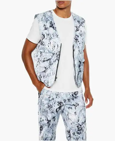 Forever 21 Men’s Abstract Print Cargo Vest, Small & Large, View more