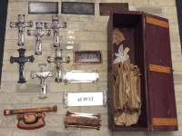 Antique old casket adornments coffin kit