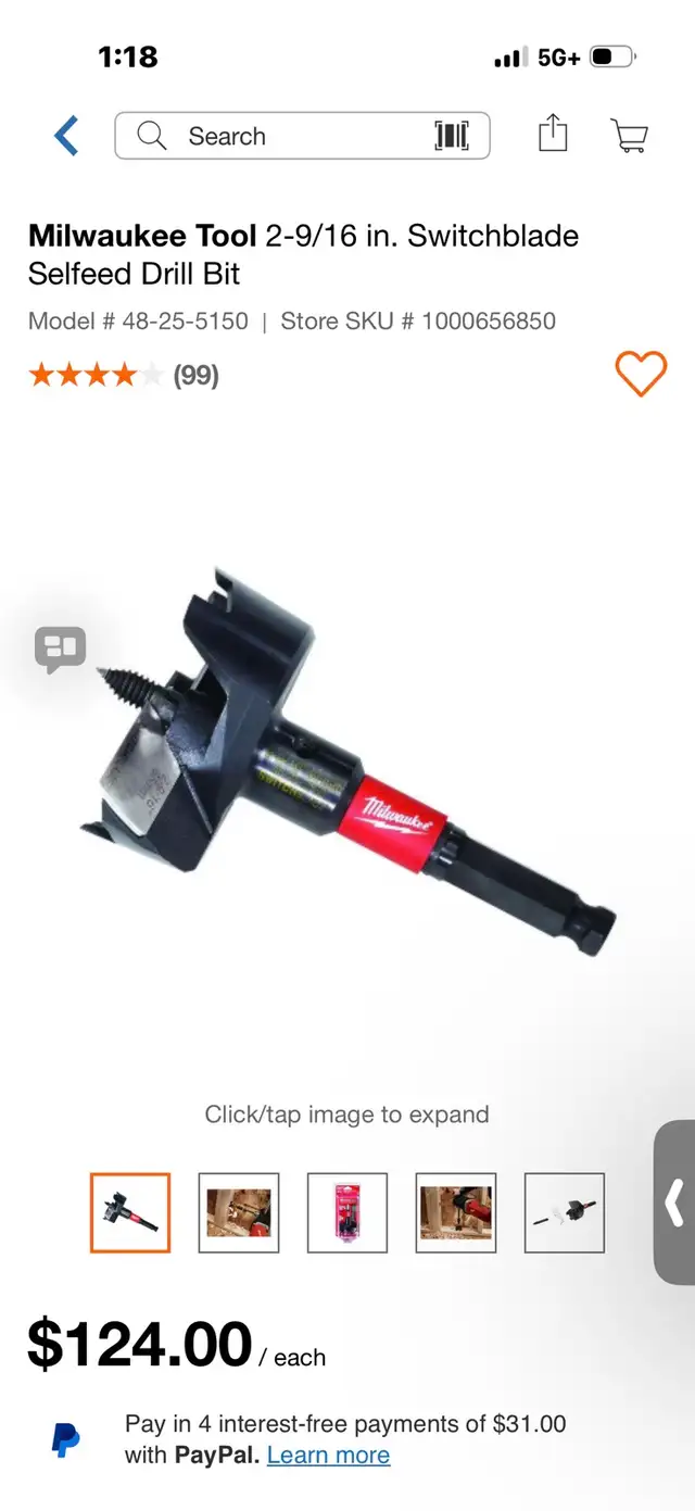 Milwaukee switchblade selfeed bit with blade, bnib in Power Tools in Oshawa / Durham Region - Image 4