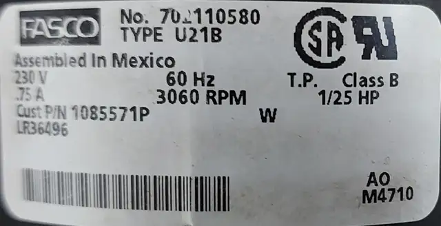 Inducer Blower Motor (FASCO  Assembly 702110580) M011 in Heating, Cooling & Air in City of Toronto - Image 4