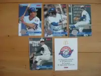 5 cartes de baseball des Expos de Montréal de 1993