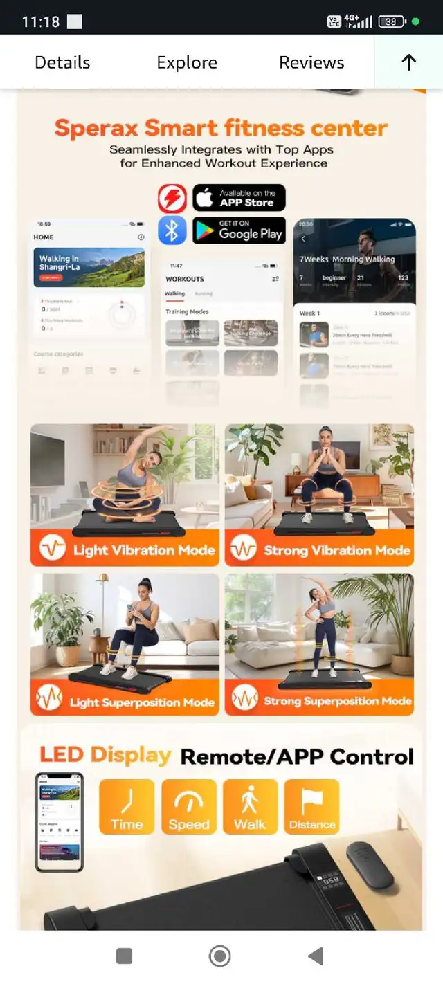 Walking Vibration Pad, 4 in 1 Treadmill, Walking Treadmill P in Exercise Equipment in Edmonton - Image 9