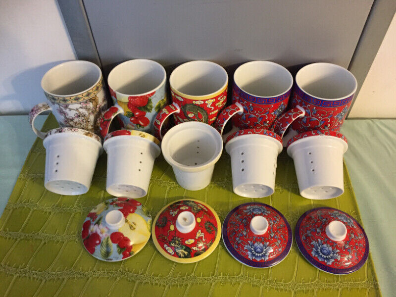 Royal Elfreda Fine Porcelain Tea Cups, Diffusers & Lids Kitchen