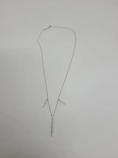 3 Drop Pave Bezel Pendant w/ Chain 18KW .29 C TW, View more