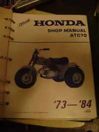 Honda atc70 factory shop manual xr75 carburetor fender