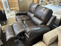 Clearance Sale on Leather Recliner love seat.//