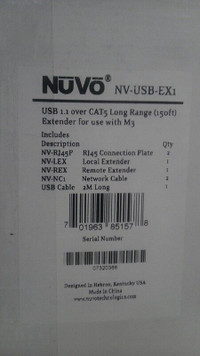 Nuvo Usb  Cat5 Long Range (150ft) Extender