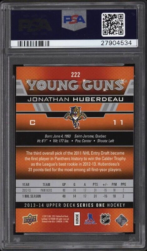 JONATHAN HUBERDEAU .. Young Guns - UNGRADED + BGS 9.5, PSA 9, 10 in Arts & Collectibles in City of Halifax - Image 4