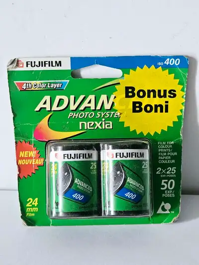 Fujifilm APS 2-Rolls 400 ISO 2X25 Exp Film. Expired Film. New Sealed.