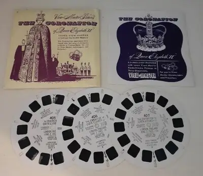 Vintage View-Master Sawyer Reel Pack The Coronation of Queen Elizabeth II - includes 3 reels: #405,...