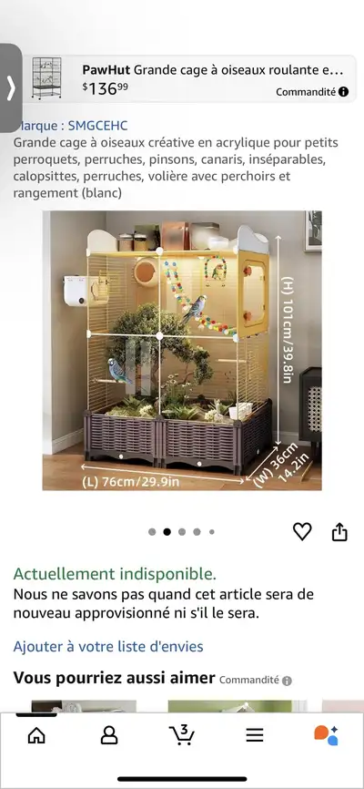 cage perroquet ‼️ urgent ‼️ négociable, View more