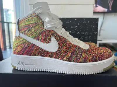 Lightly Used - Nike Air Force  Mid FlyKnit Multi Color - Size 9, View more