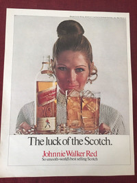 1970 Johnnie Walker Red Scotch Original Ad