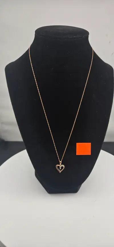 10KT Yellow Gold Rope Chain w/ Heart Pendant – 1.2g, 19"(#6850), View more