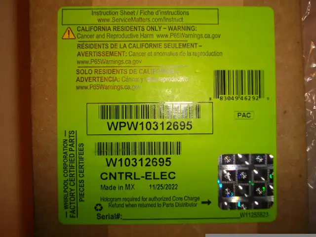 Brand new Whirlpool fridge main board # WPW10312695 in Refrigerators in Dartmouth - Image 9