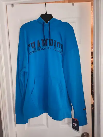 Large size mens Champion Hoodie for sale. Brand new with tags. $25 cash, located in Cambridge.