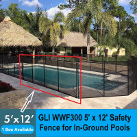 (NEW) Safety Fence In-Ground Pools 5’ x 12’ BLACK (GLI WWF300)