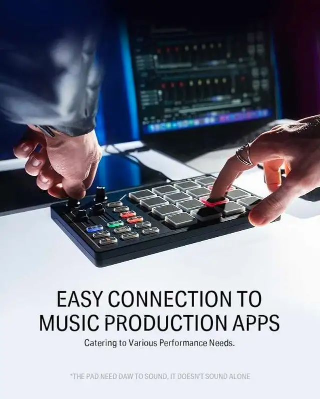 Donner MIDI Pad Beat Maker with 16 Beat Pads, 2 Assignable Fader in Performance & DJ Equipment in City of Toronto - Image 8