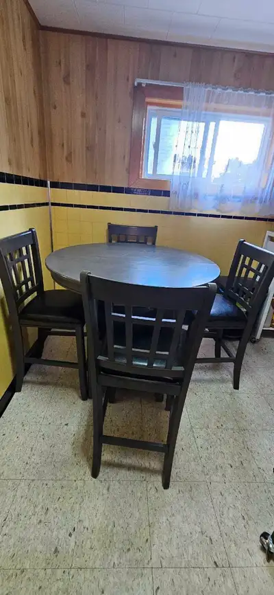 Bar table and chairs, View more