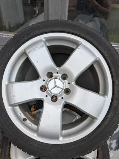 Sell set of 4 tires and rims. Came off Mercedes glk350. Don't need any more. $200 obo