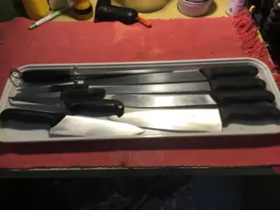9 PIECE ASSORTED CHEFS KNIVES, View more