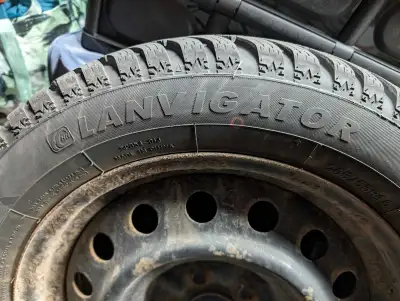 Lanvigator winter tires, size 205/55R16, mounted on a steel rims. Used for one season, still great c...