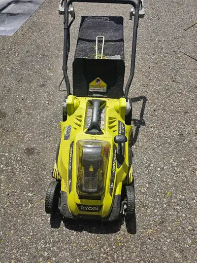 Ryobi 16" 40v battery lawnmower with bag, View more