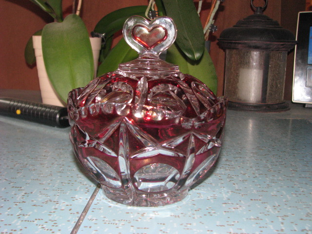 Vintage Gorgeous and Heavy Bohemian Crystal Bowl with lid in Other in Sudbury