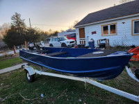 14' Aluminum Boat with Trailer, 9 hp motor and trolling motor